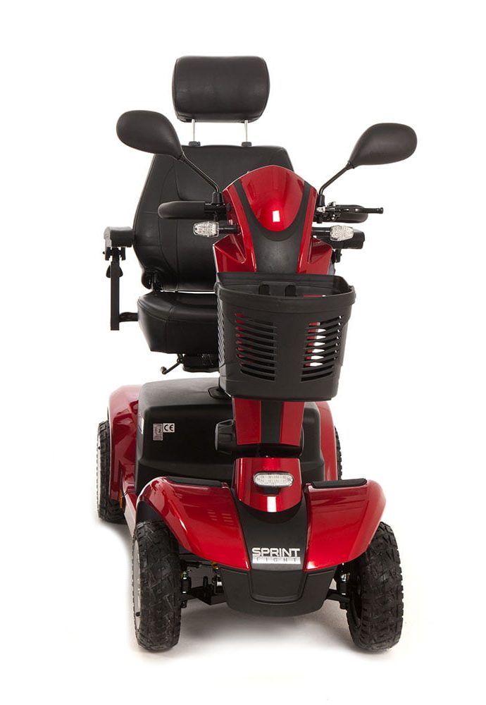 Red mobility scooter