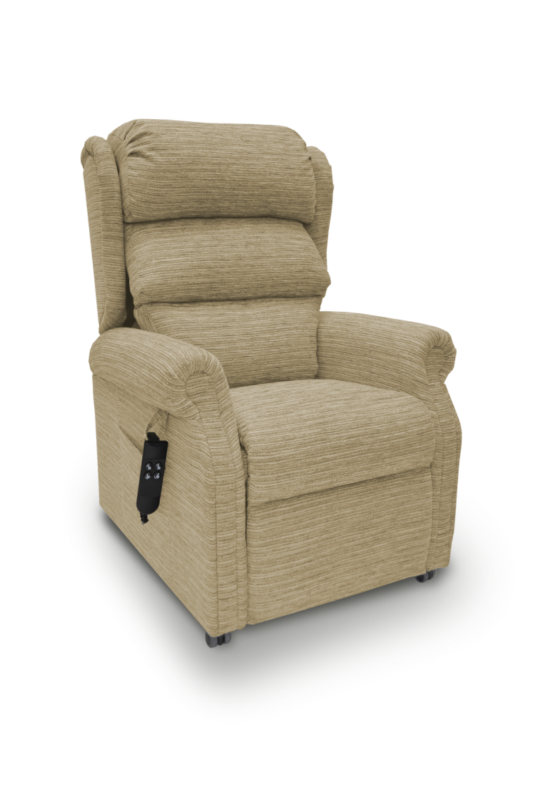 Sand coloured Rise and recliner chair 