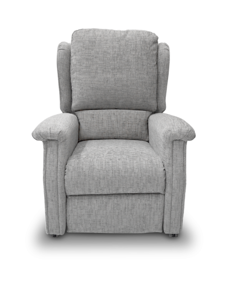 Grey Rise and recliner chair facing forward 