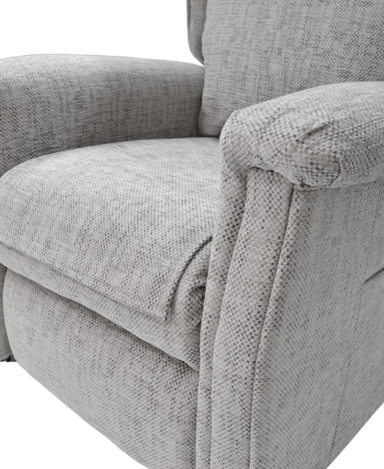 Close up of grey Rise and recliner chair